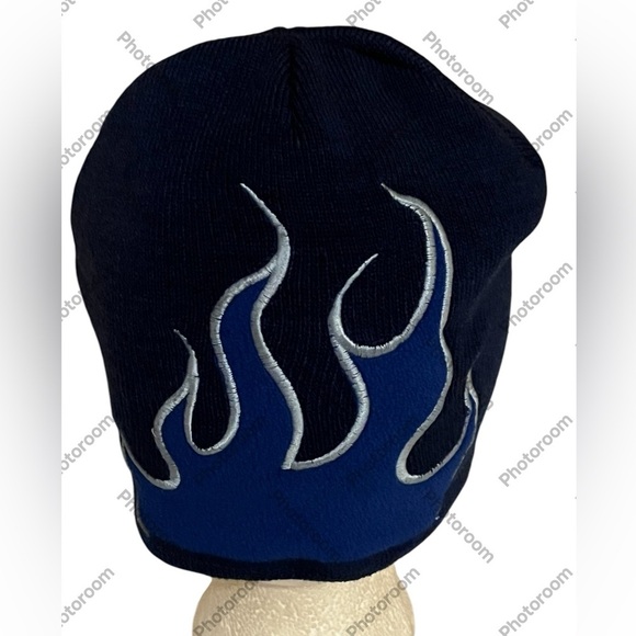 Athletech Fleece Lined Imperfection Flame Blue Beanie Winter Hat - Picture 1 of 9